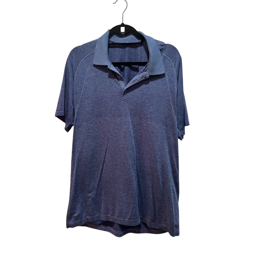 Lululemon Men's Metal Vent Tech Polo Shirts Blue Size XL Athletic Performance